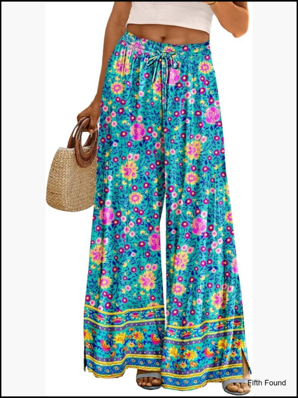 Flowy Wide Leg Pants with Pockets Elastic Waist Drawstring Palazzo Lounge